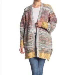 Free People Dreaming Again Crochet Knit Cardigan Mountain Breeze Combo Sz Small